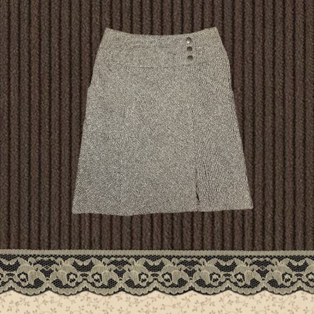 gray magic☆ 울 실크 쓰리버튼 미디 스커트 니혼진 공겜여주 모리