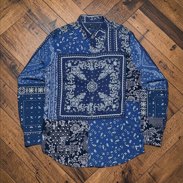 디젤 페이즐리 패치워크 셔츠