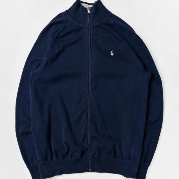 폴로 랄프로렌 네이비 코튼 니트 집업 가디건 PN5629