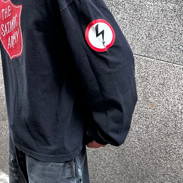 90s og 마릴린 맨슨 the satanic army 롱슬리브 밴드티