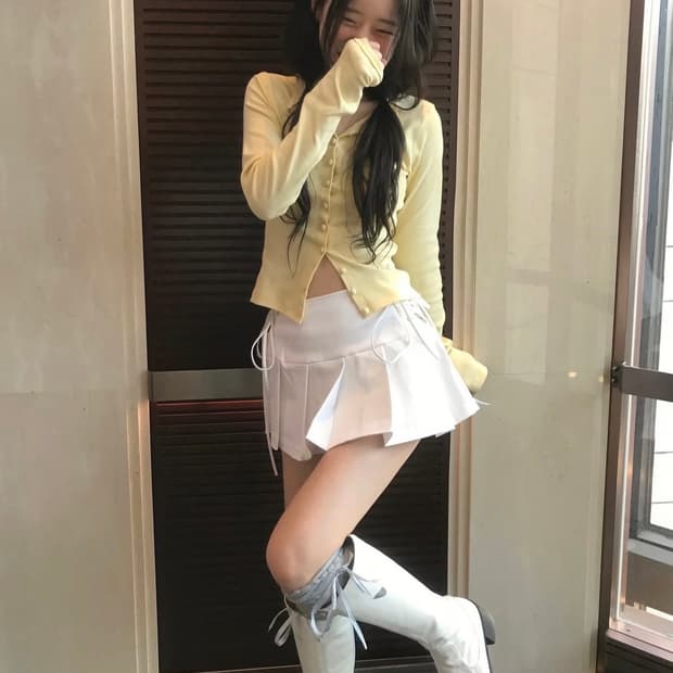 클라우드이모션 에이블리 바넷 아일렛 플리츠 