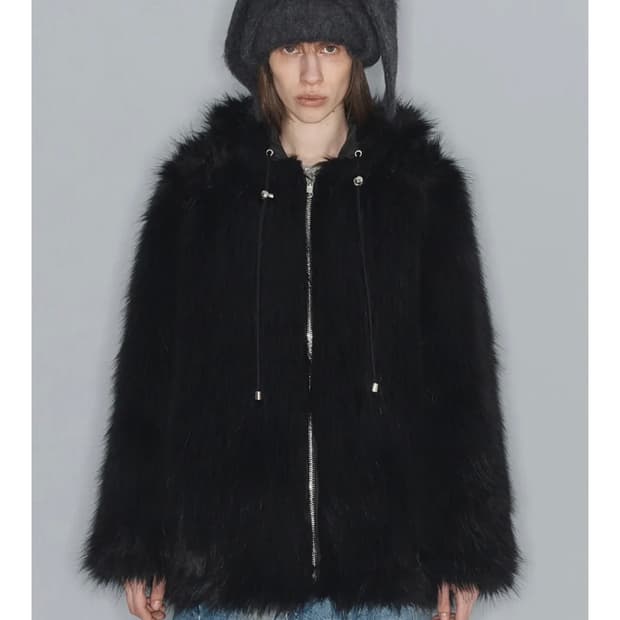 오픈yy 리버시블 퍼 후드 자켓