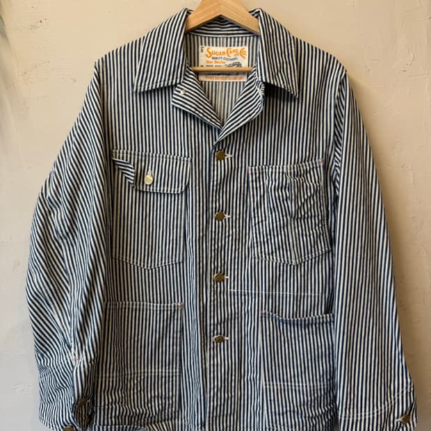 Sugar cane 히코리 스트라이프 워크 자켓