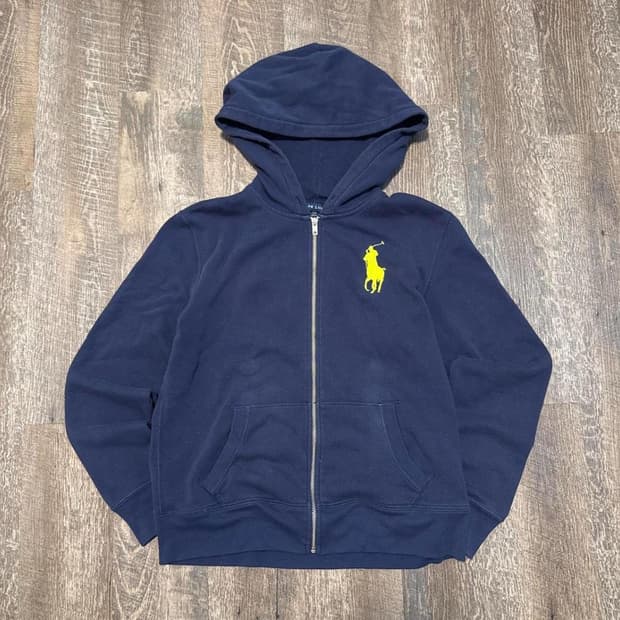 폴로 랄프로렌 빅포니 자수 후드 집업 네이비