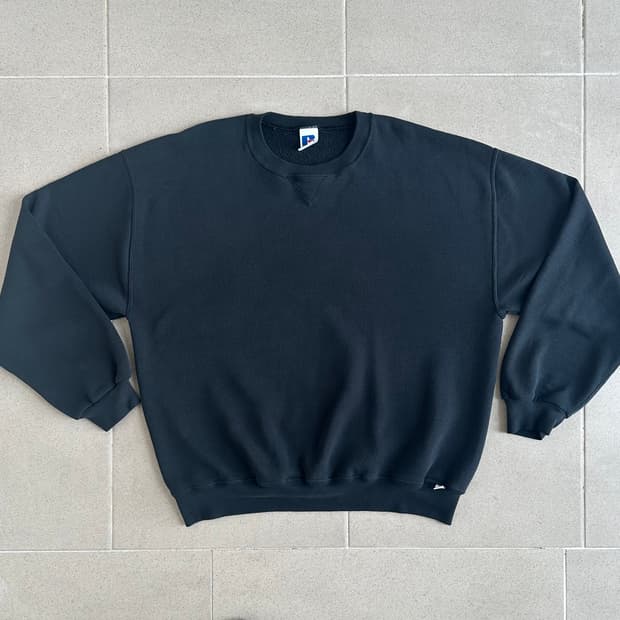 90s 빈티지 러셀 스웻셔츠 블랙 XL