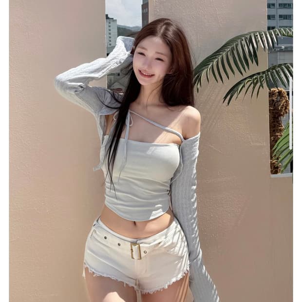 새상품) 카인다미 아일렛 펀칭 볼레로
