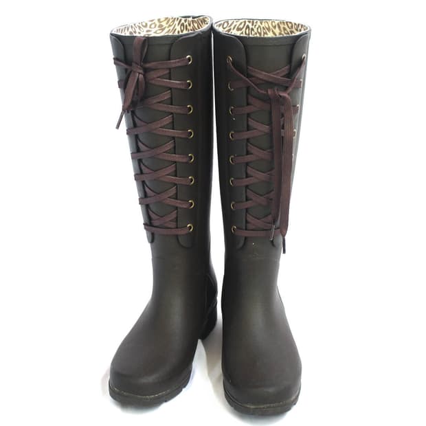 FILA lace-up antique rain long BOOTS