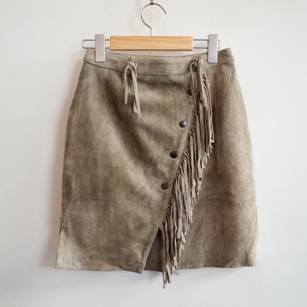 Japan brand 리얼레더 프린지 스커트 (24인치)