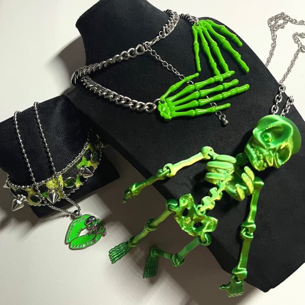 빈티지 악세서리 목걸이 팔찌 해골 씬키드 EMO 펑크