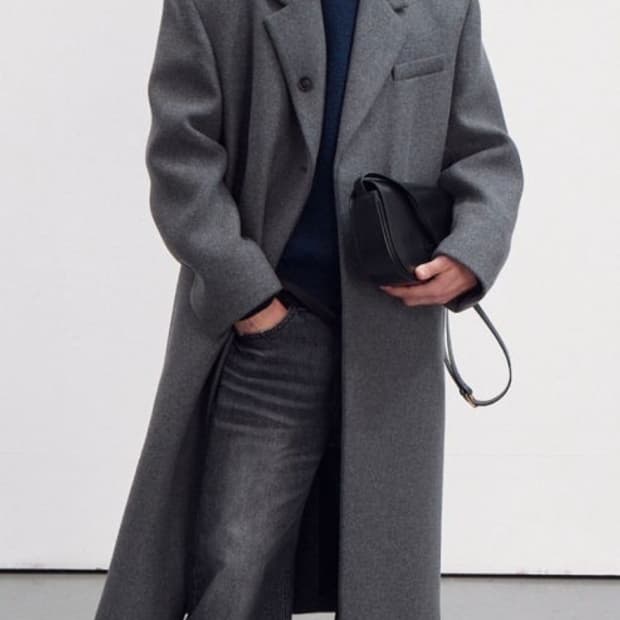 렉토 23FW 울 블렌드 코트 멜란지 그레이 M