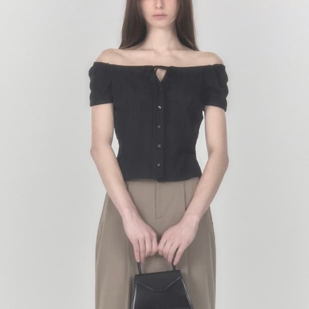 아비에무아 핀턱 코튼 블라우스