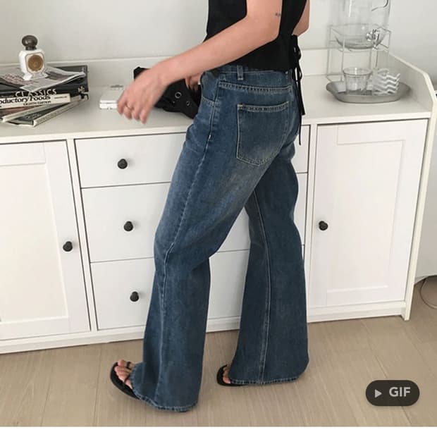 지그재그 도클 노제 세미 부츠컷 데님 팬츠 m