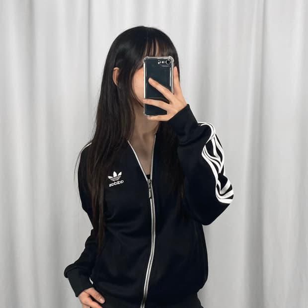 아디다스 블랙 슈퍼스타 져지 집업