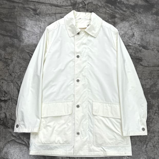 Hermes White Nylon Wool Lined Coat
