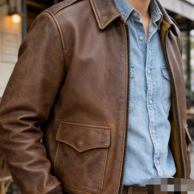 빈티지 A-2 리얼 카우하이드 레더 자켓 (헤비 워싱)