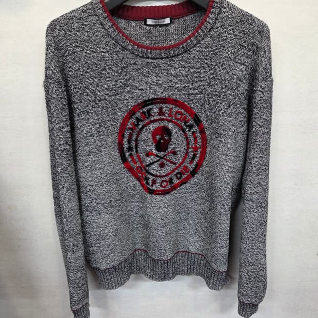 마크앤로나 벨벳로고 안감방풍 니트 L