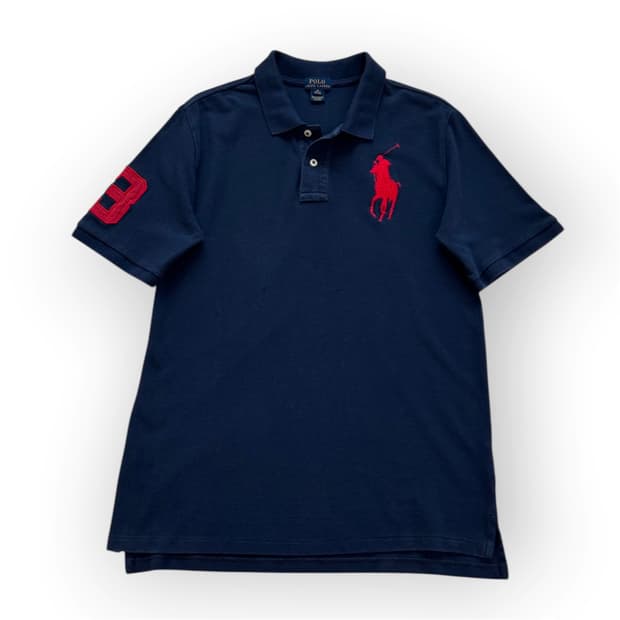 폴로 랄프로렌 레드 빅포니 네이비색상 카라티 