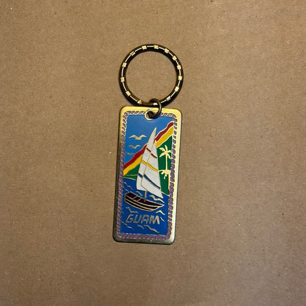 빈티지 괌(Guam) 세일보트 에나멜 메탈 기념 키링