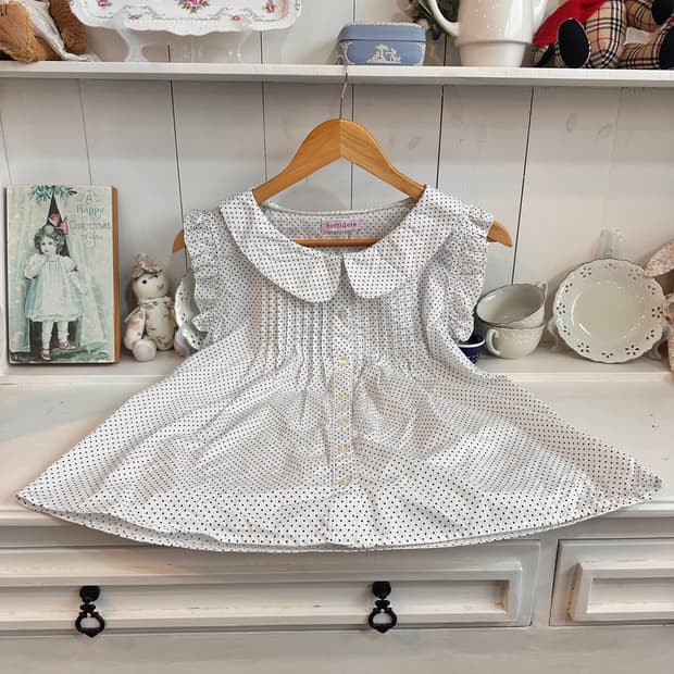 Sorridere 도트 반팔 블라우스