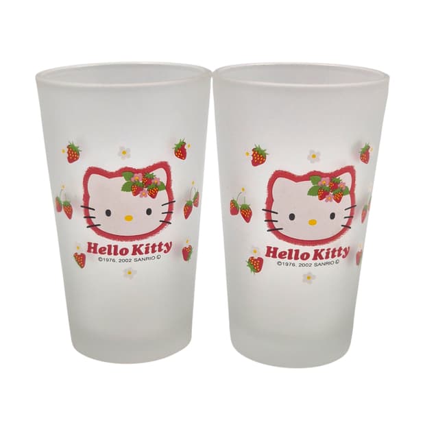 02s 고전 키티 불투명 딸기 글라스 1p