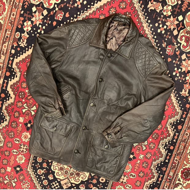 ( XL-2XL ) 가죽코트 가죽카코트 가죽자켓 워크웨어 오버핏가죽자켓