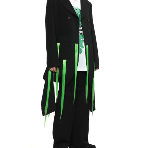 새상품 꼼데가르송 옴므플러스 그린 스트링 더블 브레스티드 블레이져 XL