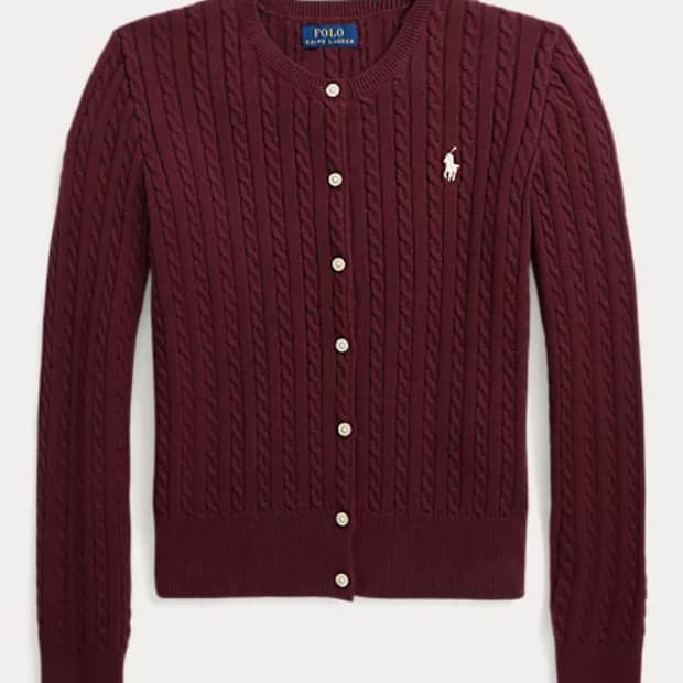 폴로 여성 가디건 (와인색)