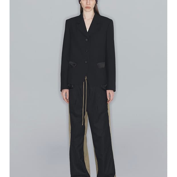 Openyy 스트라이프 레이어드 슬랙스 팬츠