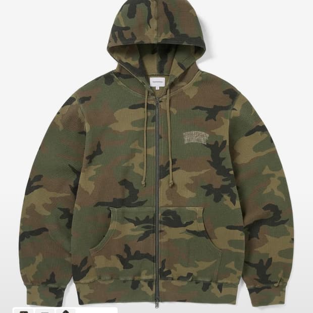 (디스이즈네버댓) 카모 써멀 후드집업 M
