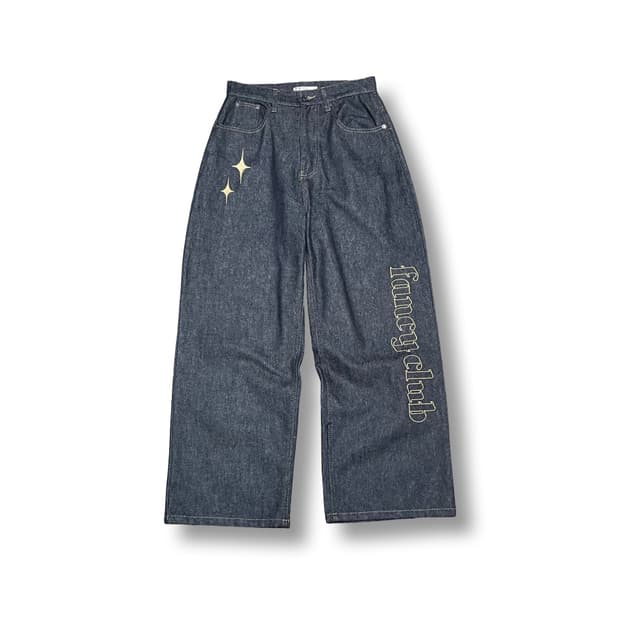 [28] 팬시클럽 데님 와이드 자수 팬츠 Fancy Club