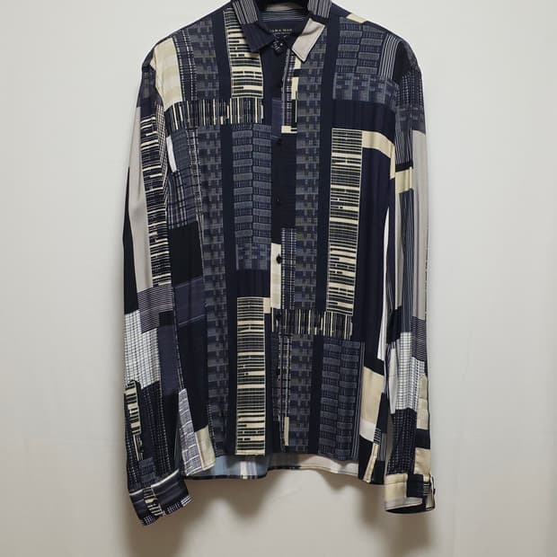 [s] ZARA 자라 패치워크 체크 패턴 셔츠 남방