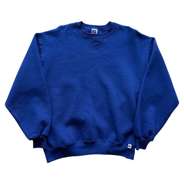 90s 러셀 블랭크 스웻셔츠 블루