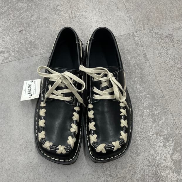 빈티지 캠퍼 에키 레이스업 블랙 레더 로파 A3460