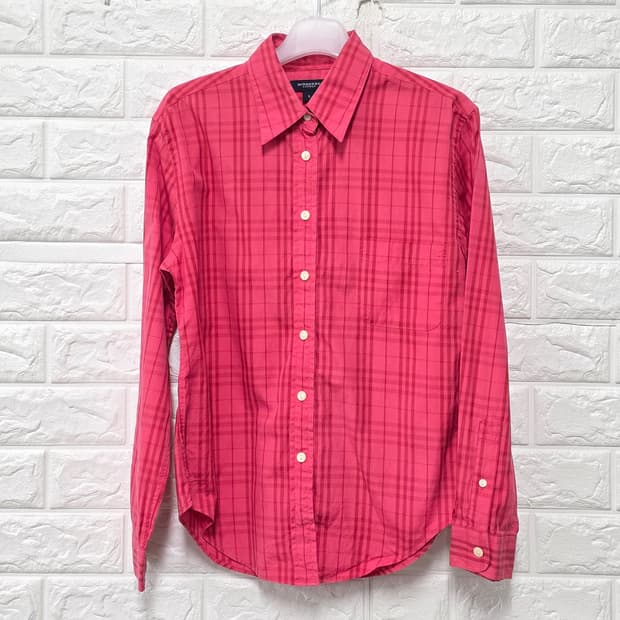 택포// 버버리 런던 핑크 체크 셔츠 S