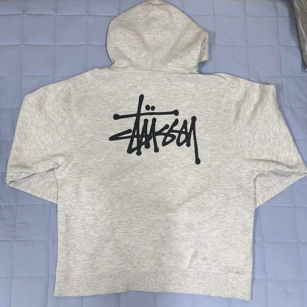[XL] 스투시 베이직 후드 애쉬 헤더