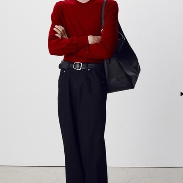 토니웩 퓨어 캐시미어 브이넥 스웨터 L