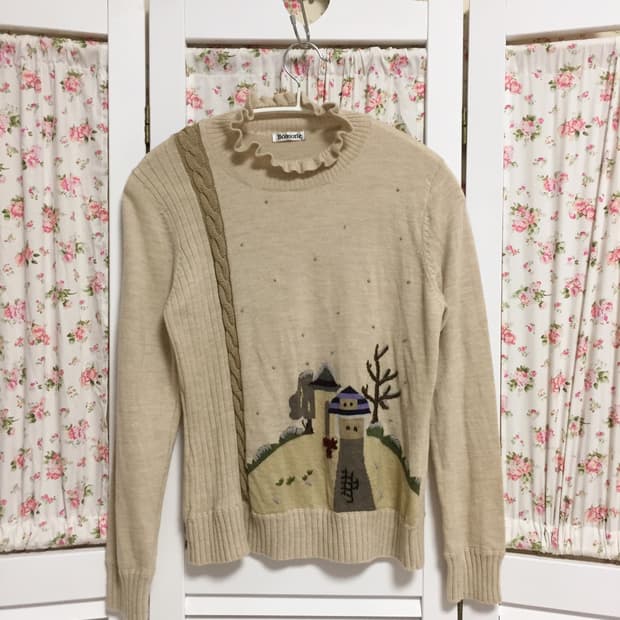 빈티지 모리걸 오두막 니트탑