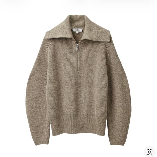 코스 집 니트 베이지 하프집업 반집업니트