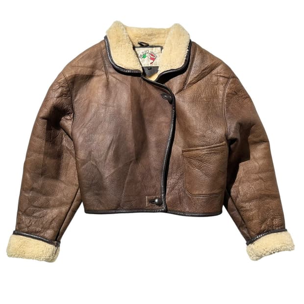 Pazzo Firenze 램스킨 시어링 크롭 숏 무스탕 자켓