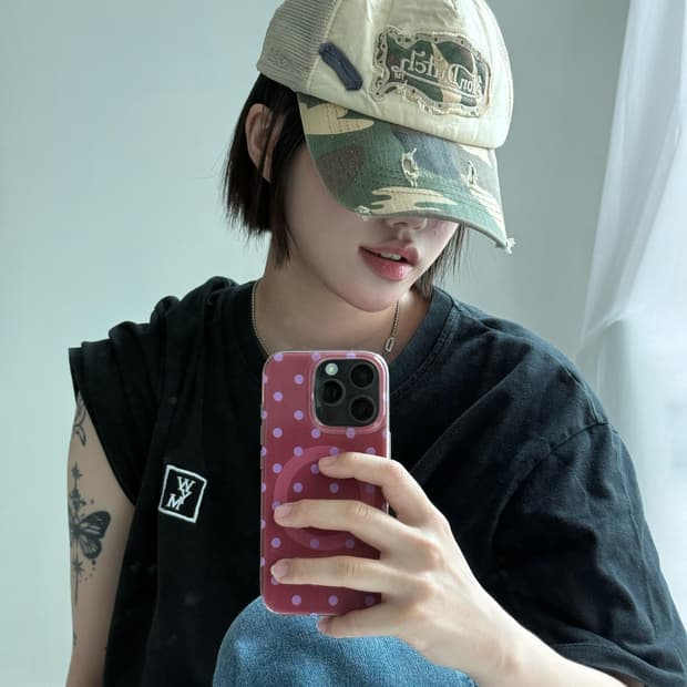 본더치 카모 패치 메쉬캡