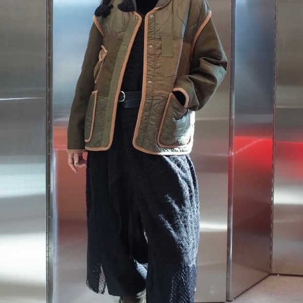 더일마 마크 퀼팅 패치워크 점퍼 M