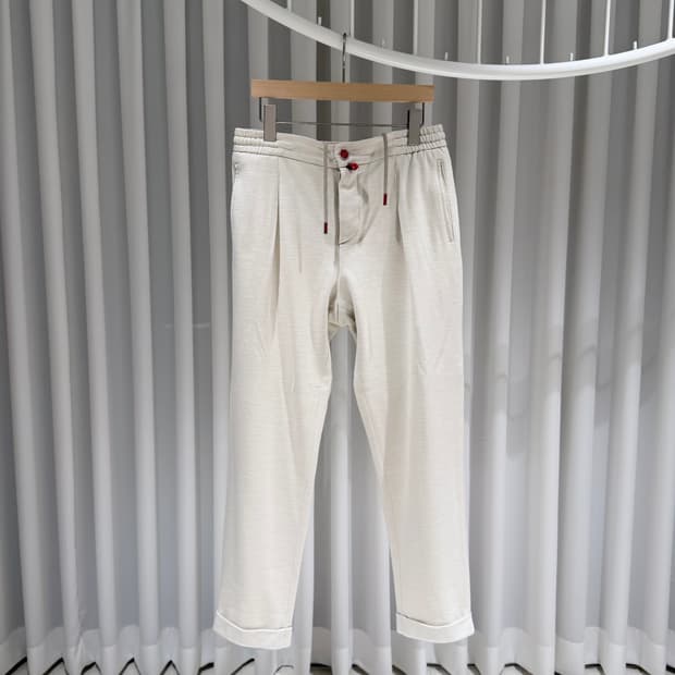 (A+/32) / 키톤 드로스트링 울 코튼 린넨 트레이닝 팬츠