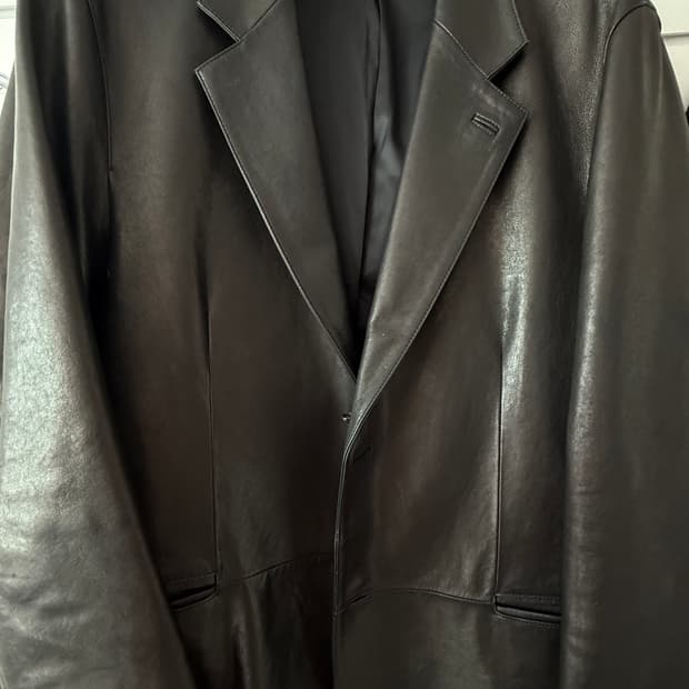 유스 레더 테일러드 자켓 L 레더 블레이저