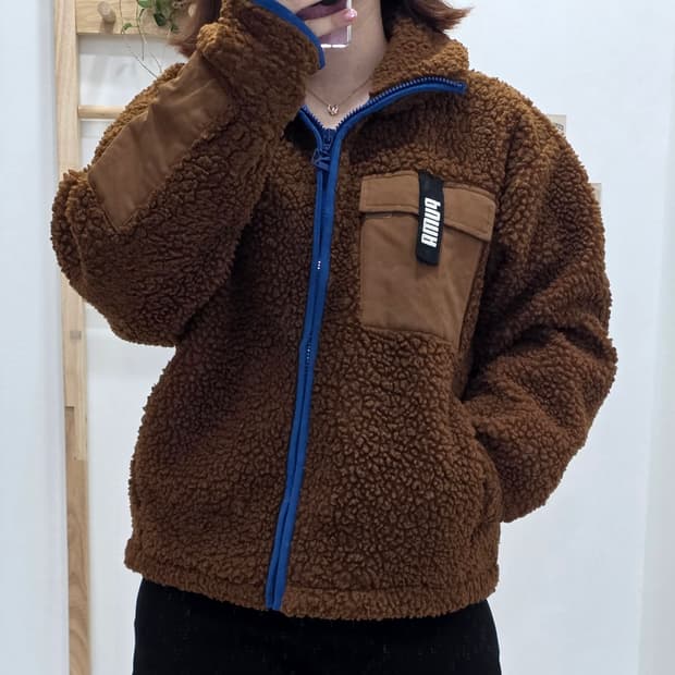 [프립]S/푸마 후리스 집업 브라운 블루