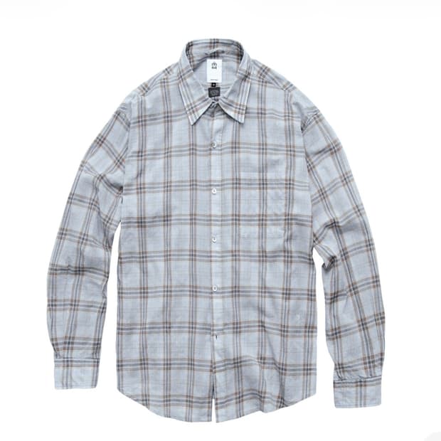 3) 폴리테루 루즈드 체크 셔츠 라이트 블루