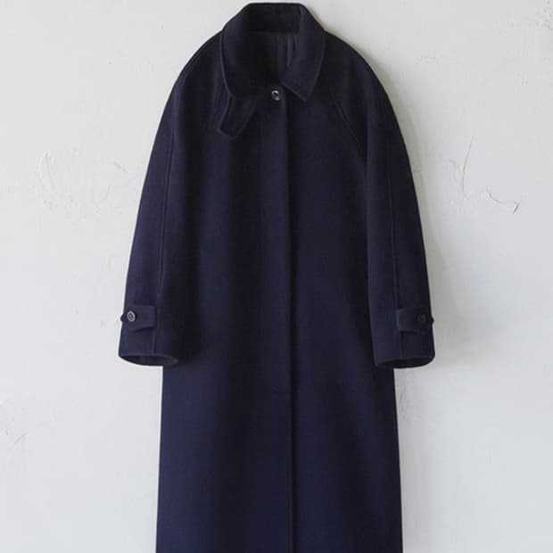 Oro 오로 울리치 오버핏 발마칸 코트 navy