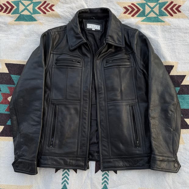 Pelle Studio 소가죽 블랙 레더 자켓 