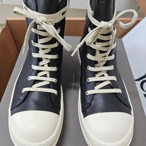 릭오웬스 라몬즈 lco 레더 하이 스니커즈 45