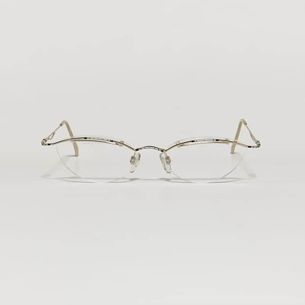 910 반무테 안경 슬림 타원형 메탈 하금테 Y2K 빈티지 남녀공용 
