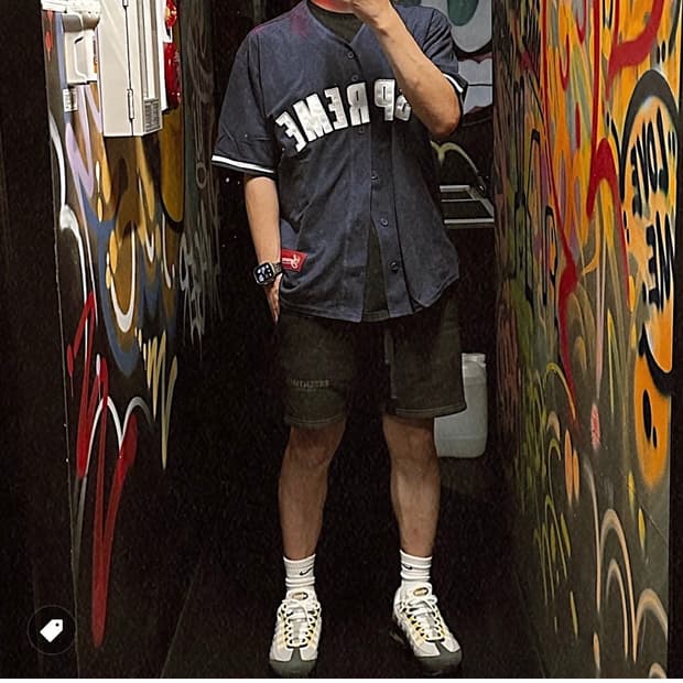 M) 슈프림 울트라스웨이드 메쉬 베이스볼 저지 네이비 - 24SS